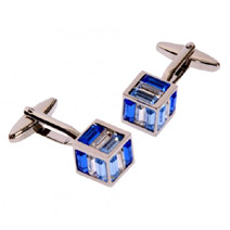 Alvaro Blue Stones Elegant Cubicle Cufflink (Product Code: Cuff002)